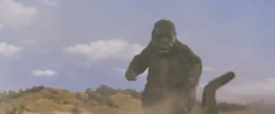 Godzilla’s legendary dropkick…