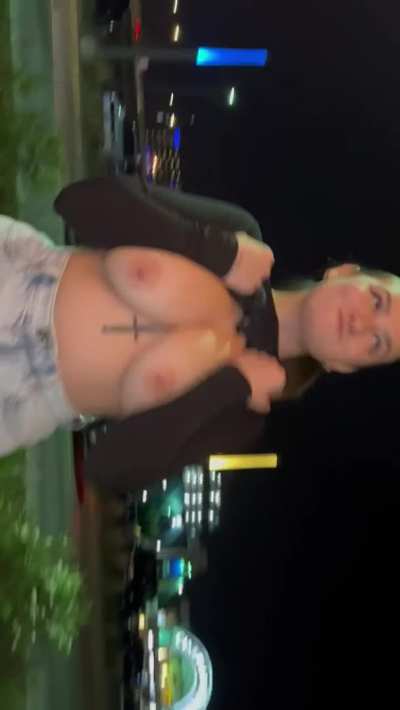public titty drop just outside the club🤪