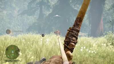 I just found out the bow can shoot spears out of the air