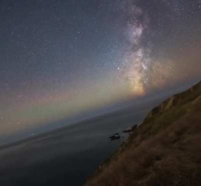 Milky Way stabilized shows the Earth is spinning through space
