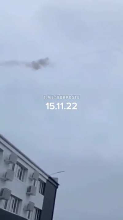 The moment of a Russian caliber over the Kyiv region being shot down by anti air