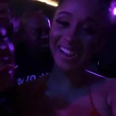 Cardi and her famous tongue 
