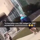 This POS jumped over somebody with dwarfism as a $10 bet