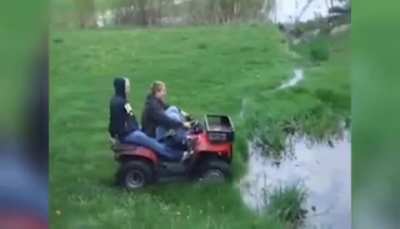 To go for a swim with your ATV