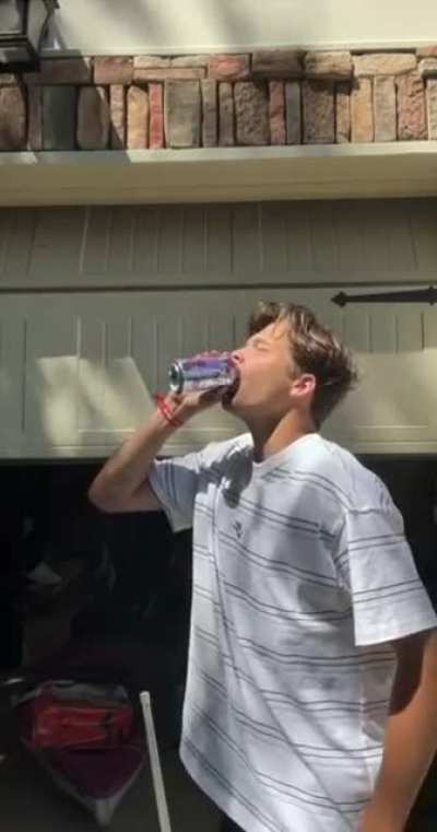 To chug some water
