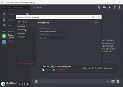 Discord Whiteboard Concept (1/2)