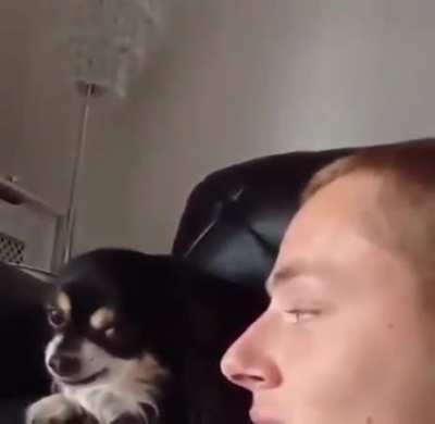 Sudden lick.