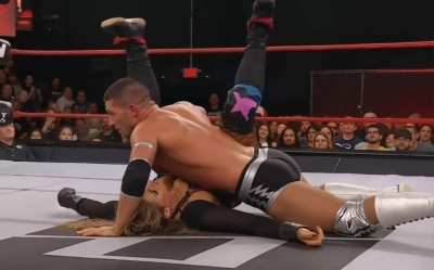 Anna Jay pinned by Male (AI)