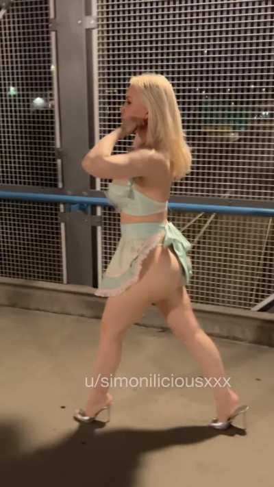 Walking back home after cleaning all day