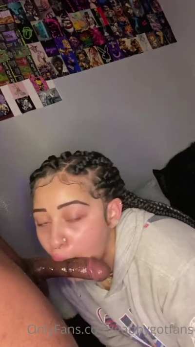 All in her mouth