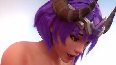 Brigitte rides McCree in her goat skin