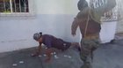 Armed Forces members apply punishment to those disrespecting the COVID-19 quarantine and curfew (Peru)