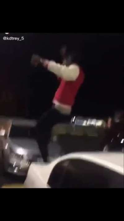Walking over the roof of a car