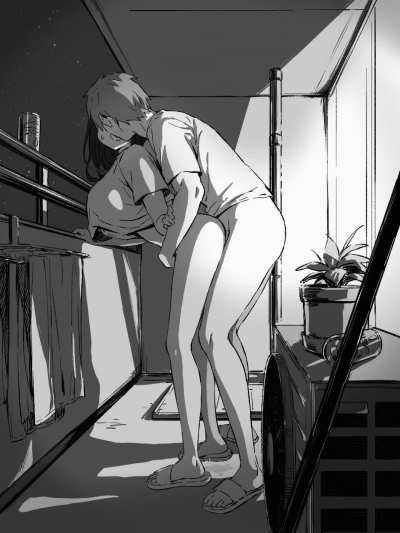 On the balcony with onee-san