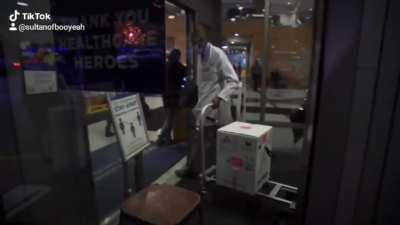 Gave the footage of the Pfizer vaccine being delivered the music it deserves