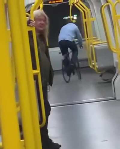 Bike on a train