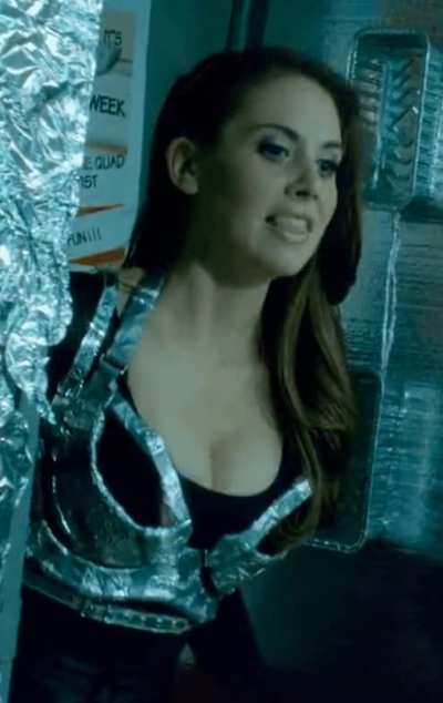 Flaunting her cleavage in Community (2015)
