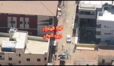 RSF vehicle is hit by Sudanese Army fire