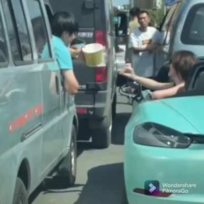 The guy at the back can just watch from a far.