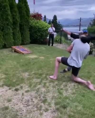 fighting a can on mates head