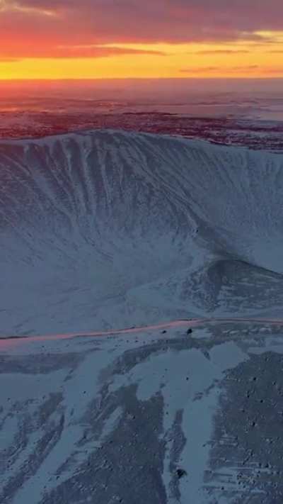 Sunset over Mývatn in Iceland [OC]