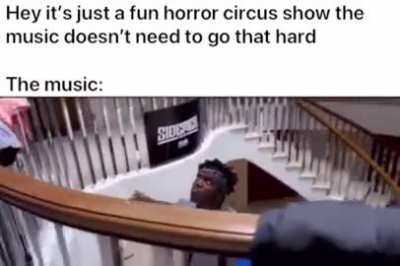 The music goes absolutely hard