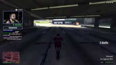 GTA V speedrunner attemting a No Hit run be like: