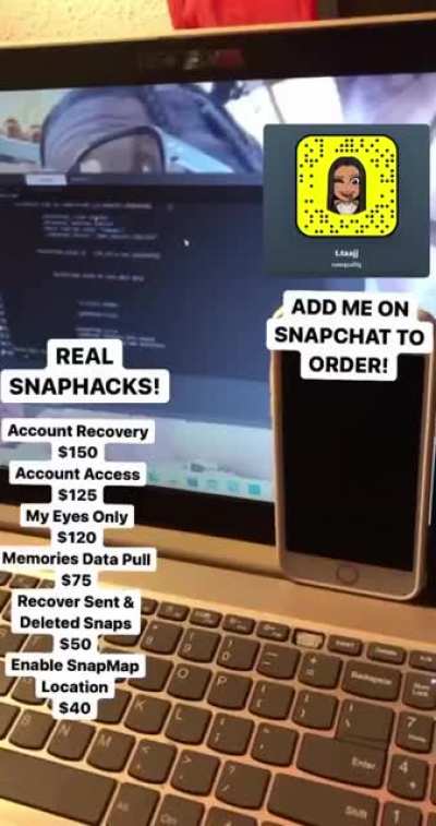 contact @naequality on snapchat to order hacks for social media's like snapchat, instagram, facebook & more! Hit The Telegram Group Link In Comments!