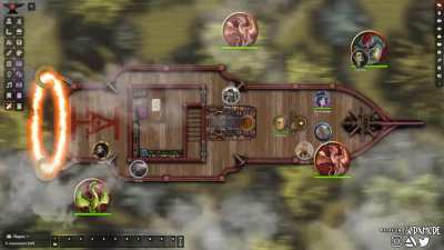 [OC] Eberron Acq Inc Elemental Airship Chase in FoundryVTT