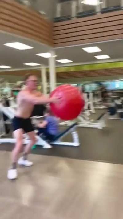 Guys playing with ball