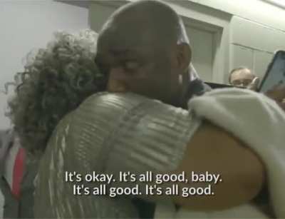 After Kamaru Usman defeated Tyron Woodley at UFC 235, he ran into Woodley’s mother backstage. This was their encounter.