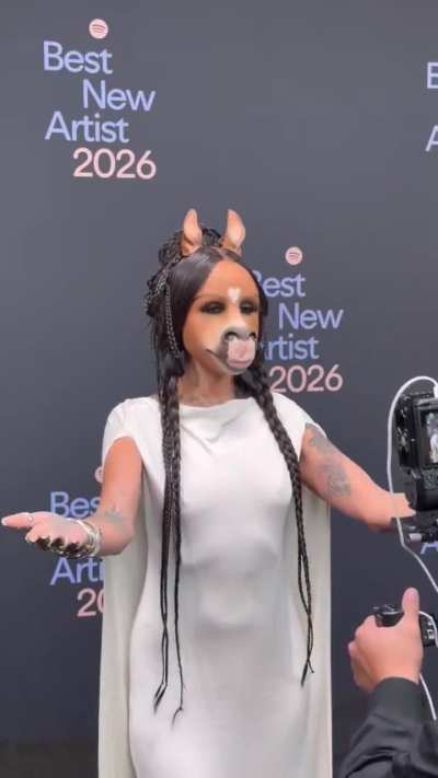 HorsegiirL serves at Spotify’s 2026 Best New Artist party in Los Angeles.