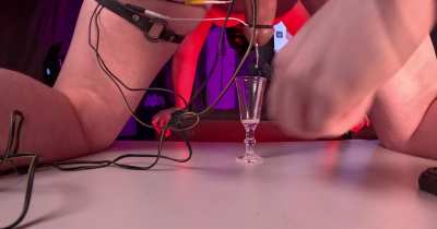 3 POVs from his prostate orgasm. I sorta fudged up the shot glass collection of the harvested cum 🥺