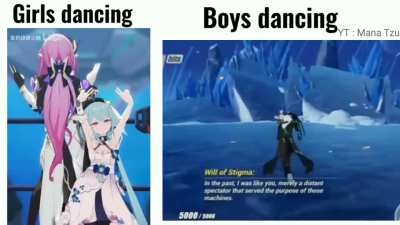 Girl dancing vs boy dancing