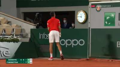 Djokovic explodes in anger after Berrettini saves match point