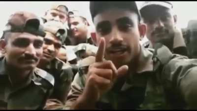 Reaction of Soldiers to the Khalistani flag being placed atop the Red Fort. Credit goes to 