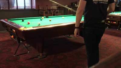 9 ball practice. Idk about y’all but I love running racks where the cue ball has to travel a lot — much more satisfying. Got wrong side for 5 ball (wanted six bottom right) but super proud of recovery shot missing side pocket when I had only a few inches 