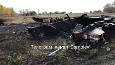 Ru pov: Another footage of Ukrainian T-80BV and T-72B tanks destroyed in the Donetsk direction.