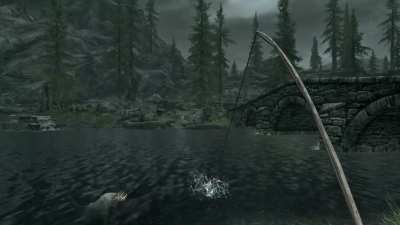 Just peacefully fishing on a stormy day. Nothing wrong at all