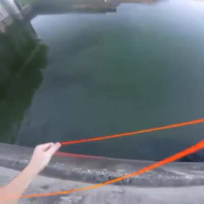 Sniping a Fish from a Dam