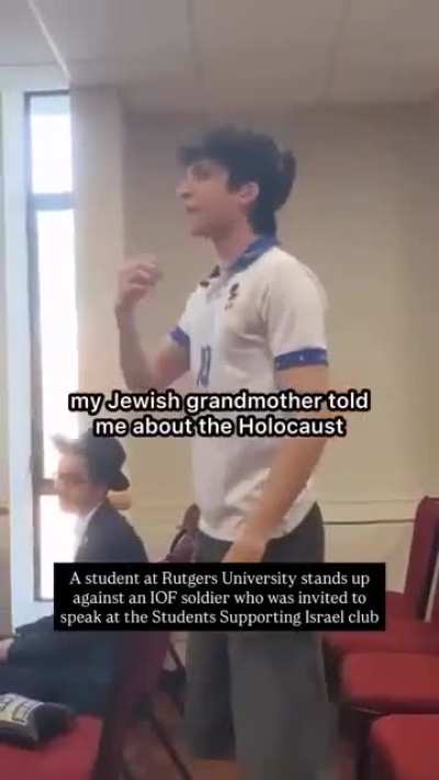 A Jewish student at Rutgers Univ. speaks out against an IOF terrorist invited by the 'Students Supporting Israel' club.