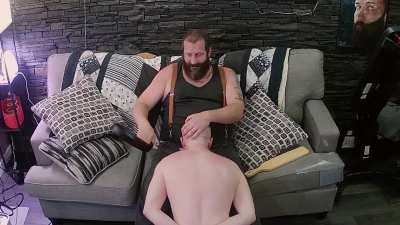 I'm sure he felt my cock twitch in his mouth with every strike