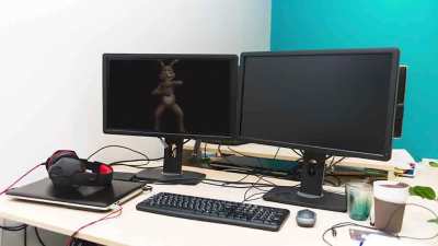 Glitchtrap after everyone working at Steel Wool Studios goes home