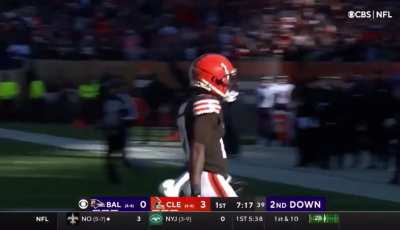 Denzel Ward's big hit featuring the famous “BBQ” Gus Johnson call