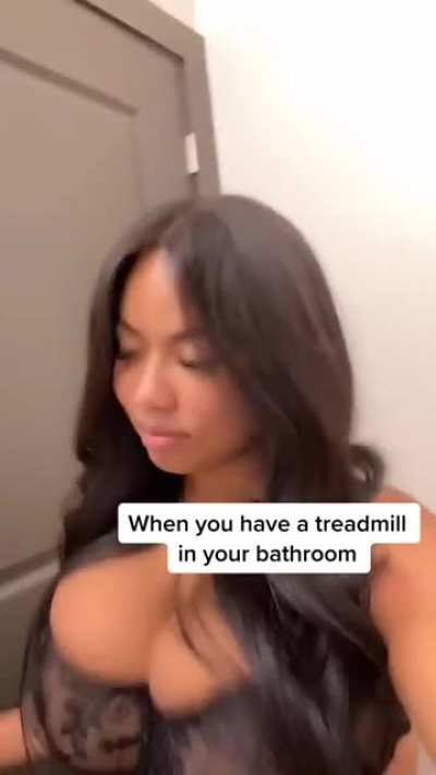 New place for a treadmill.