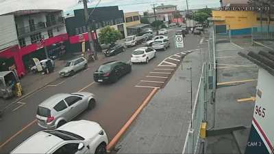 Crash between car and bike, happened earlier today