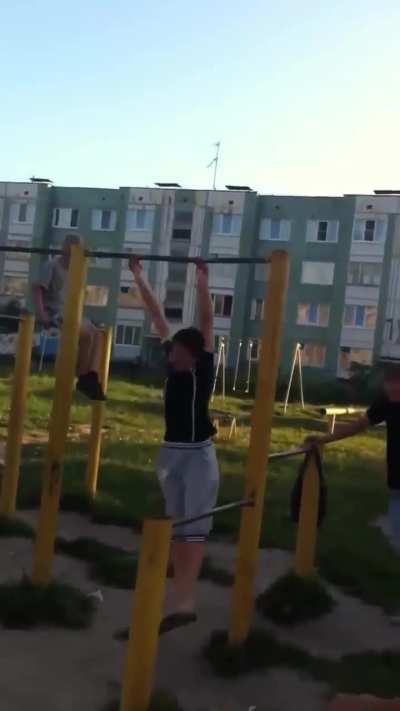 Bar flipping goes wrong