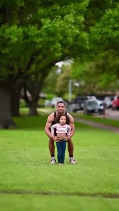 Father is a acrobat. His daughter inherited all his talent genes.