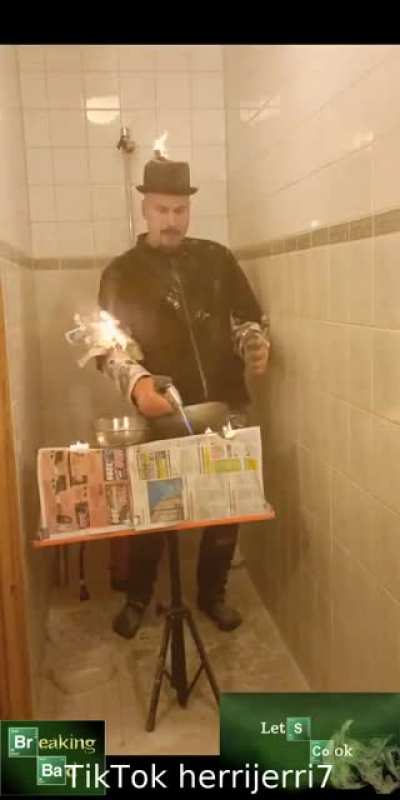 Man does some sort of Breaking Bad thing and sets himself on fire (not as NSFW as it sounds)