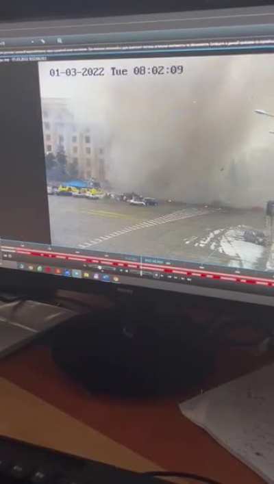 Kharkiv intersection hit with a missile